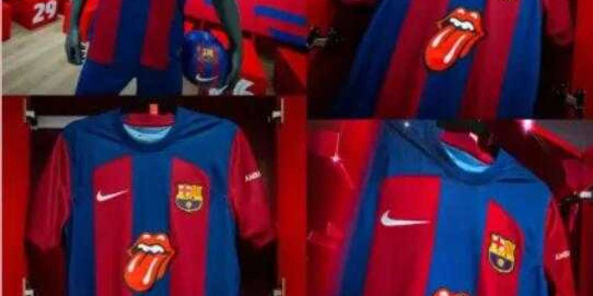 FC Barcelona x Rolling Stones 2023 El Clásico-Trikot