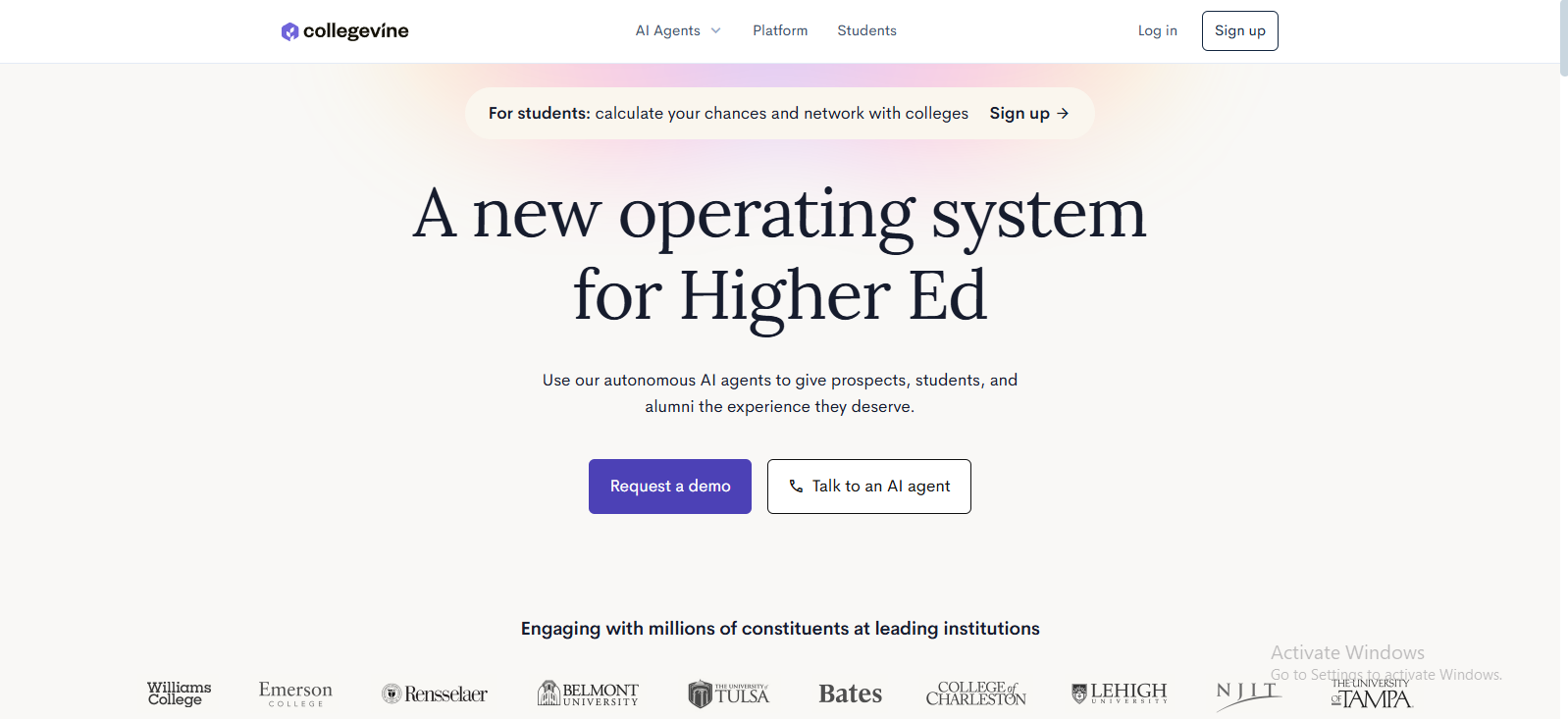 CollegeVine: AI Automation for Higher Education Recruitment