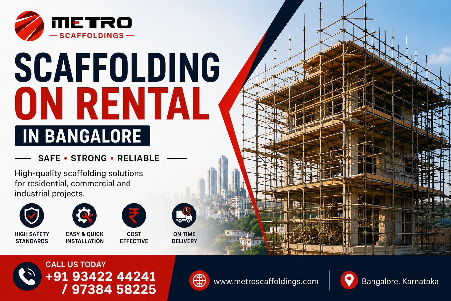 Scaffolding on Rental in Bangalore – Safe, Reliable & Affordable Solutions by Metro Scaffoldings – Metro Scaffoldings